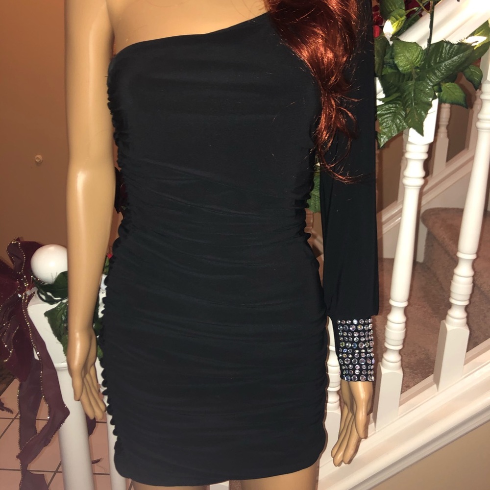 Black one shoulder Cocktail dress